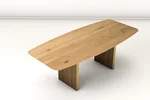 Massivholz Esstisch mit stylischen Tischwangen aus Eiche