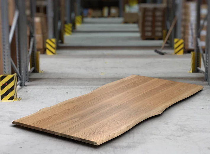 Eichenholz Baumkante Tischplatte 3cm massiv auf Maß in astfreier Qualität