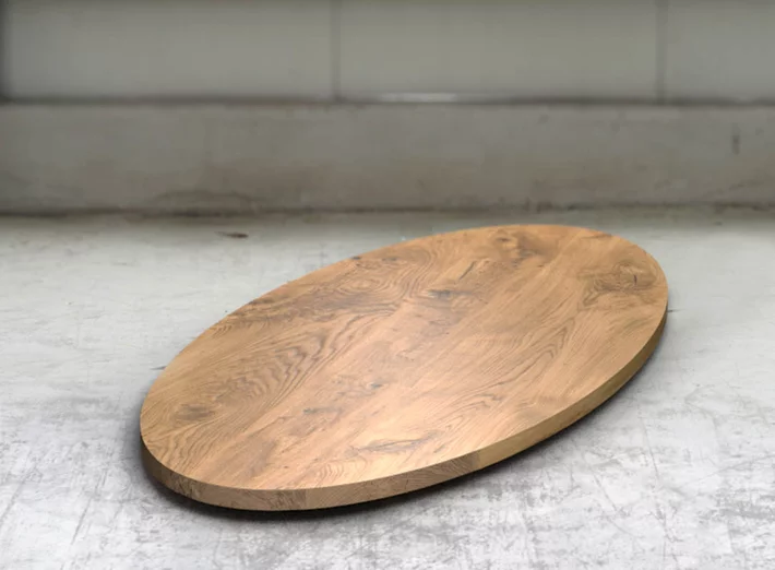 Ovale Holzplatte Eiche Ast 4cm nach Maß