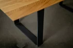 Eiche Esstisch mit Tischerweiterung und Stahlkufen-Füßen