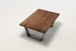 Nussbaum Wohnzimmertisch mit Echtholz Tischplatte aus weitgehend astfreiem Massivholz