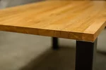 Eiche Esstisch mit Verlängerung - Tischplatte  mit geraden Kanten