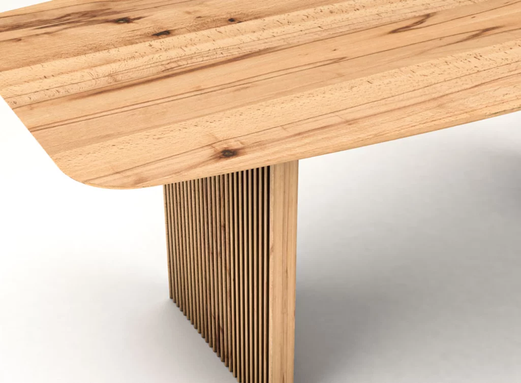 Buche Esstisch Detailansicht der Oberfläche