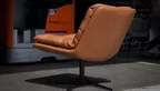 Drehsessel Leder mit ergonomischer Sitzschale gefertigt
