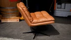 Drehsessel Leder in der Farbe Cognac - 360° drehbar