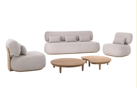 Lounge-Set DAL2127 – Outdoor-Sitzgruppe aus massivem Teakholz als 1‑Sitzer oder 3‑Sitzer