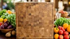 Hirnholz-Schneidebrett aus Eiche 40 x 40 x 4cm – messerschonend & hygienisch
