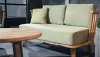 2-Sitzer Outdoor-Sofa DL1376 aus recyceltem Teakholz mit Sunbrella-Polstern