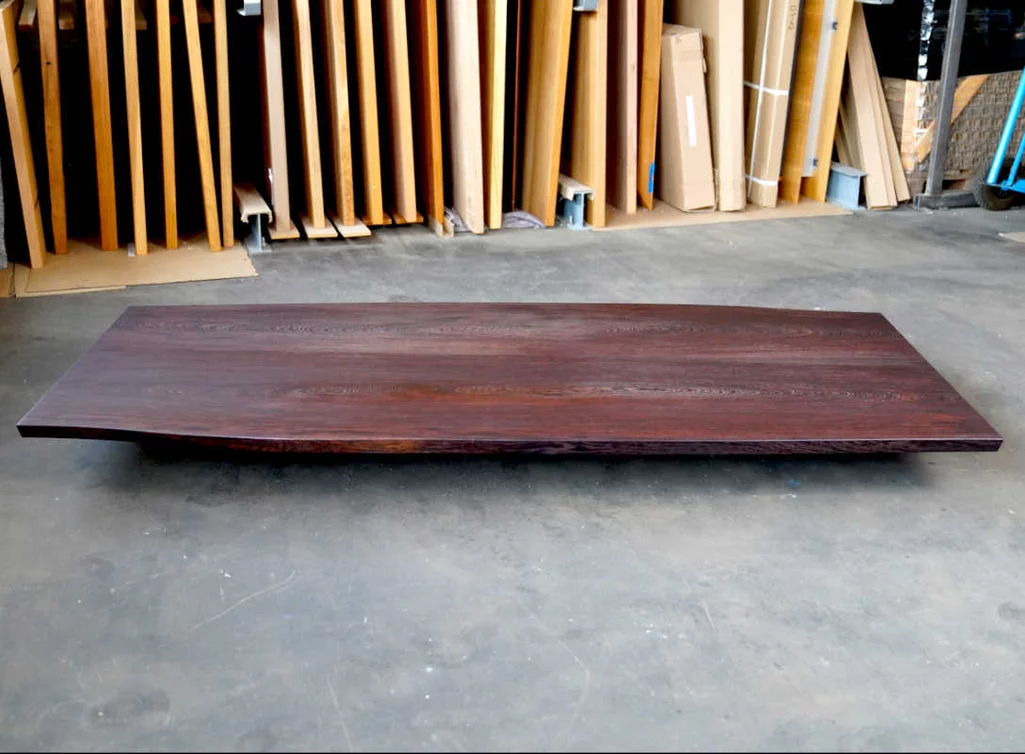 Wenge Tischplatte aus 2–3 Bohlen, natur geölt, 4,5 cm stark