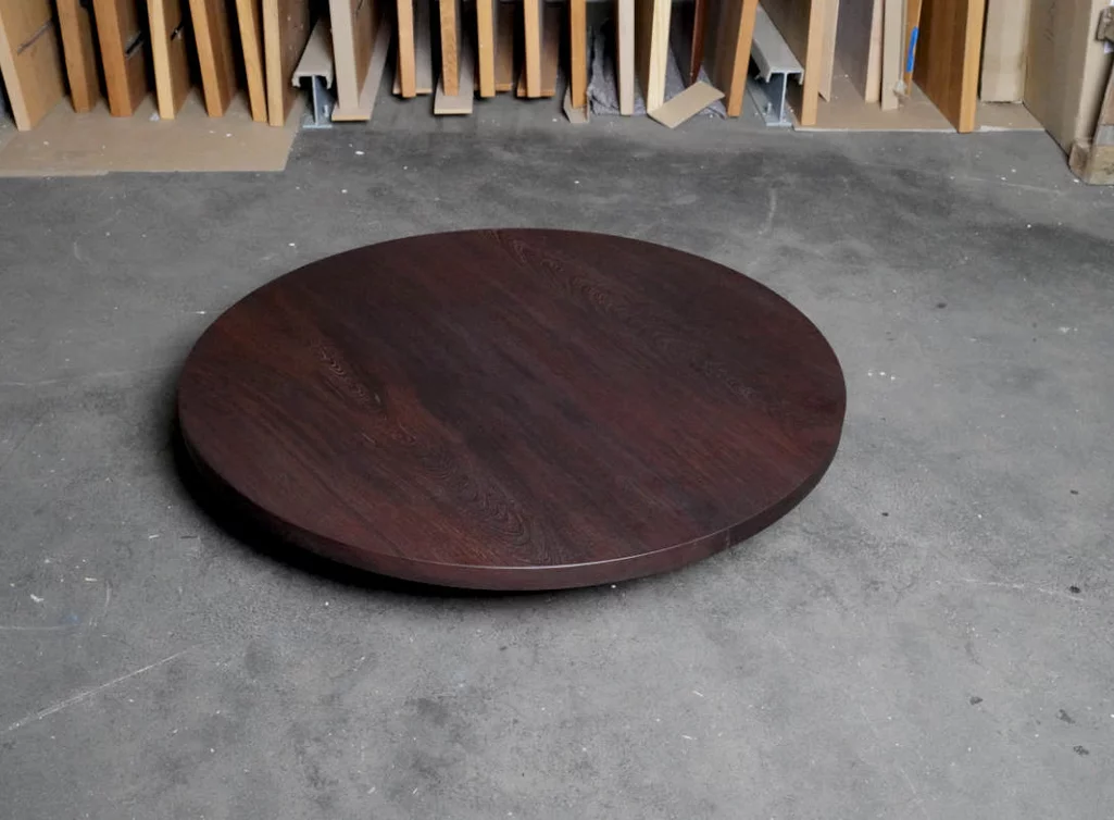 Runde Wenge Tischplatte aus 2–3 Bohlen, Ø 30–160 cm, natur geölt