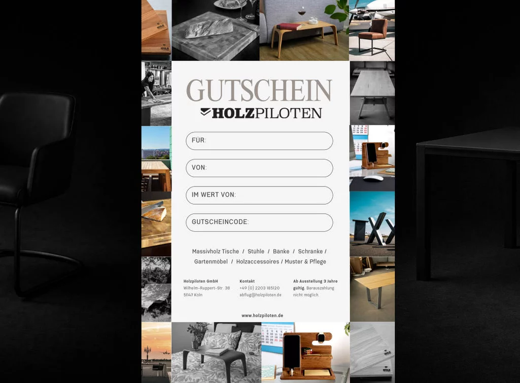 Holzpiloten Wertgutschein als PDF mit 10% Bonus