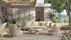Gartenlounge GTI8103 aus Aluminium mit Rope-Design und Teakholz