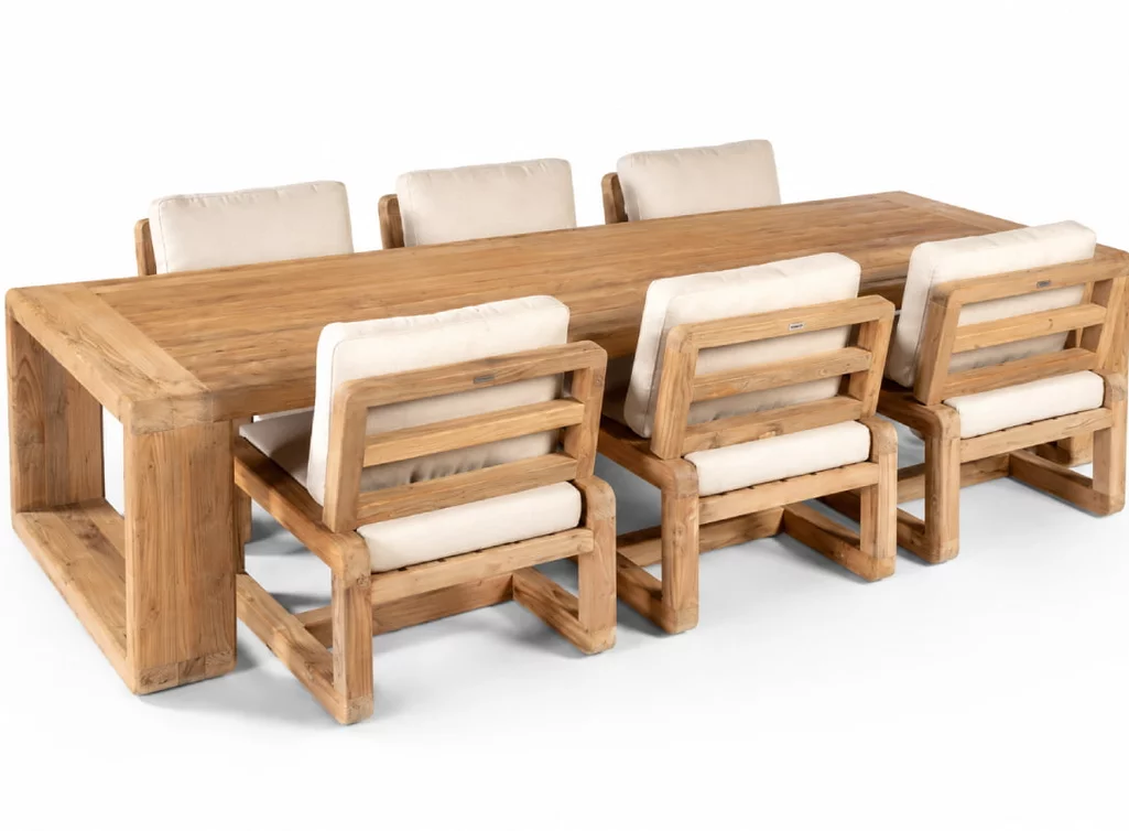 Seitenansicht des Low Dining Gartenmöbel Sets GA6901