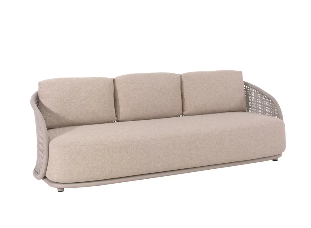 3-Sitzer Outdoor Sofa aus Aluminium mit Rope-Bespannung und Outdoor-Polstern