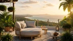 Outdoor Love Seat GA901 auf einer stilvollen Terrasse mit Meerblick