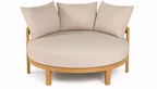 Rundes Outdoor Lounge-Sofa GA901 aus massivem Teakholz mit wetterfesten Kissen