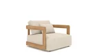 1-Sitzer Modul der Gartenlounge EDV5136 aus Teakholz mit Ecru Outdoor Polster