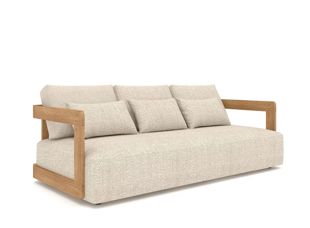 3-Sitzer Gartenlounge EDV5136 aus Teakholz mit Ecru Polstern