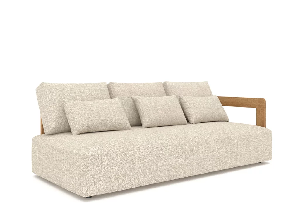 3-Sitzer mit Armlehne der Gartenlounge EDV5136 aus Teakholz