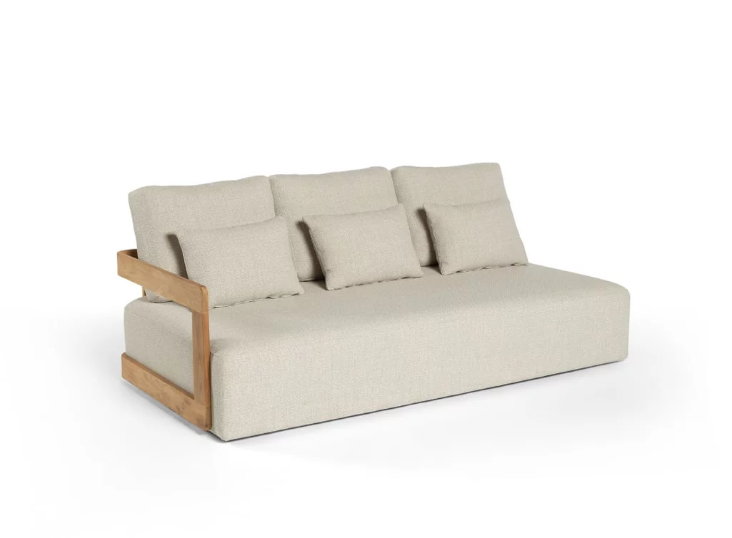 3-Sitzer mit Armlehne der Gartenlounge EDV5136 aus Teakholz