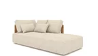 Longchair Modul der Gartenlounge EDV5136 aus Teakholz mit Ecru Polstern
