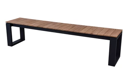 Gartenbank Teakholz mit einem Metallgestell