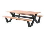 Picknicktisch aus Teakholz und Aluminium gefertigt