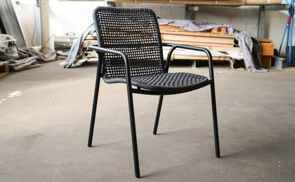 Gartenstuhl stapelbar aus Aluminium und Olefinfaser
