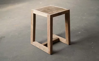 Gartenhocker Teakholz massiv und recycelt gefertigt