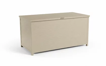 Wetterfeste Aluminium Kissenbox GA8501 in Leinen – Frontansicht