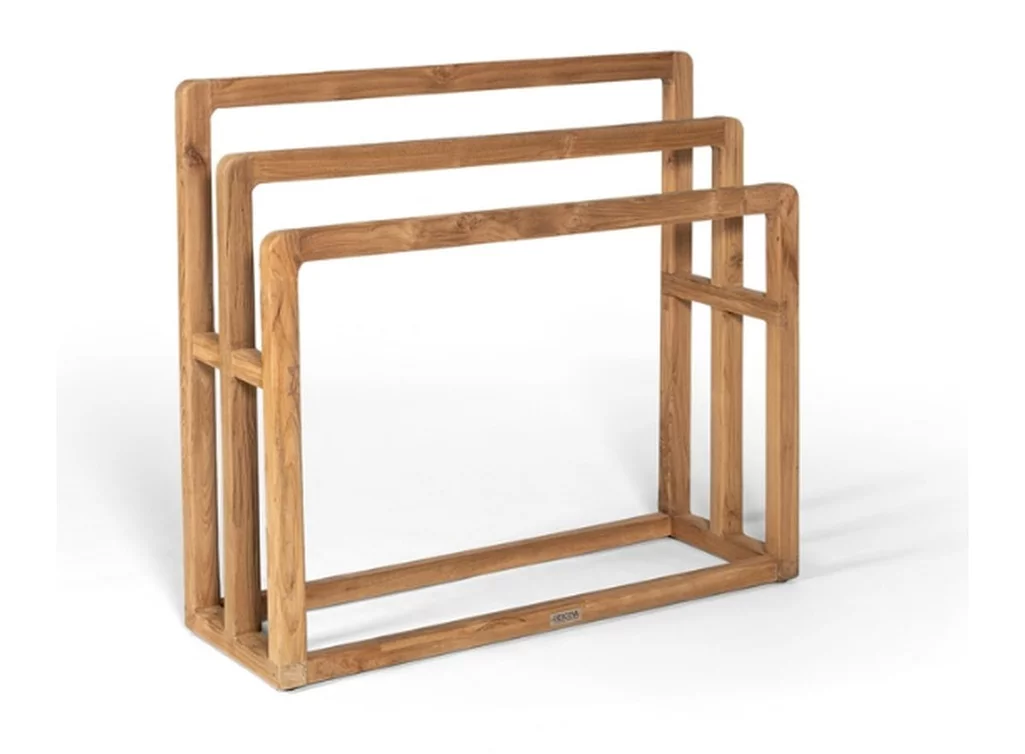 Handtuchhalter aus recyceltem Teakholz in moderner Optik