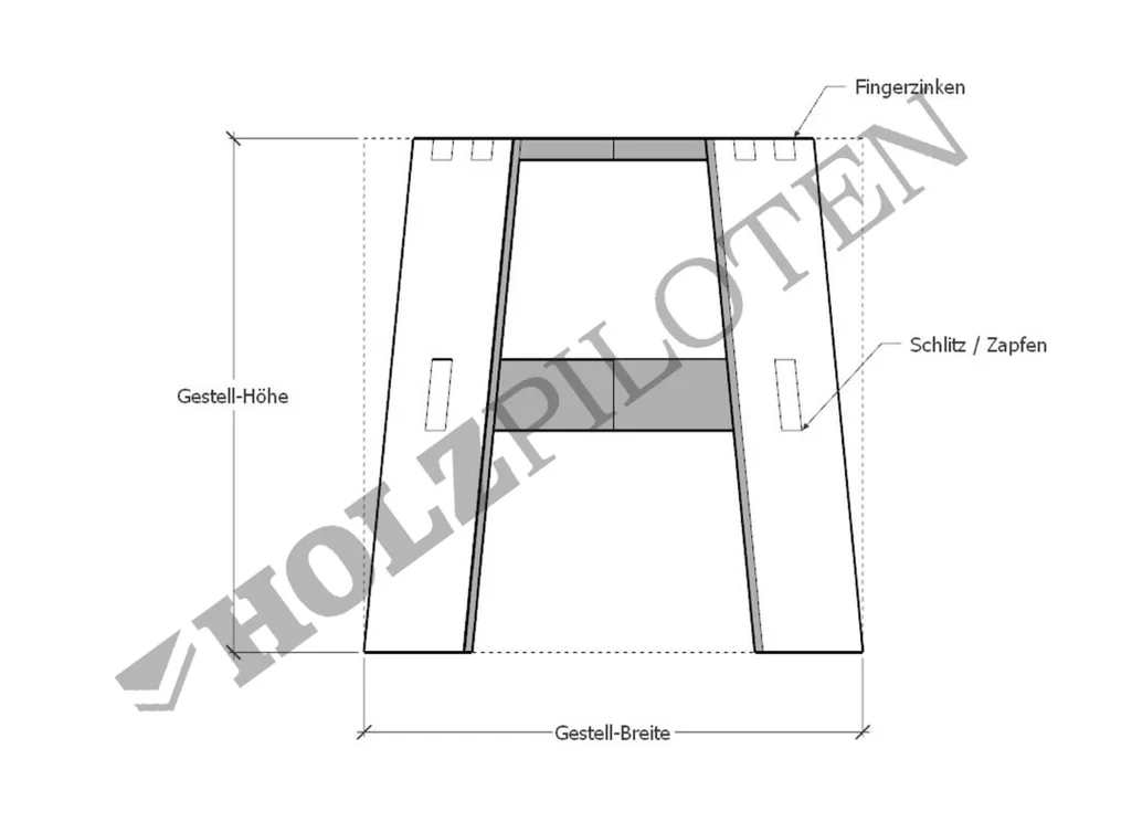 Tischuntergestell Holz Skizze 2