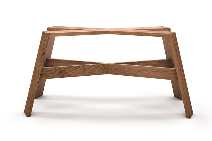 Tischuntergestell Holz nach Maß in vollmassiver Ausführung