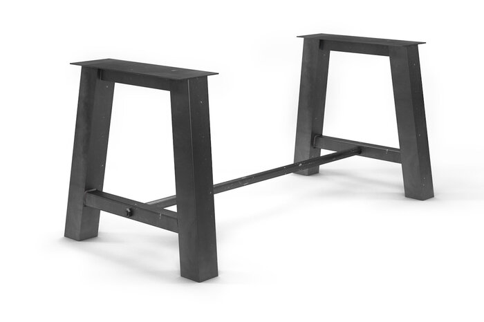 Tischgestell Stahl mit Fußstrebe nach Maß im Industriedesign gefertigt