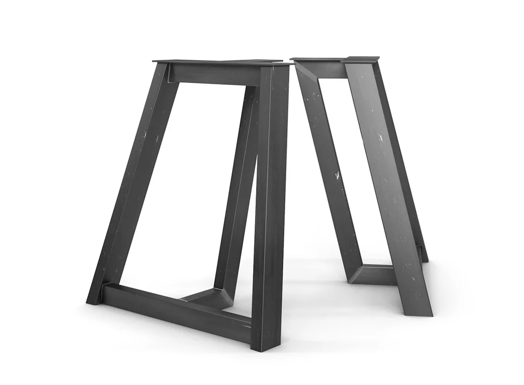 Metall Tischuntergestell nach Maß 2er Set in verschiedenen Oberflächen erhältlich