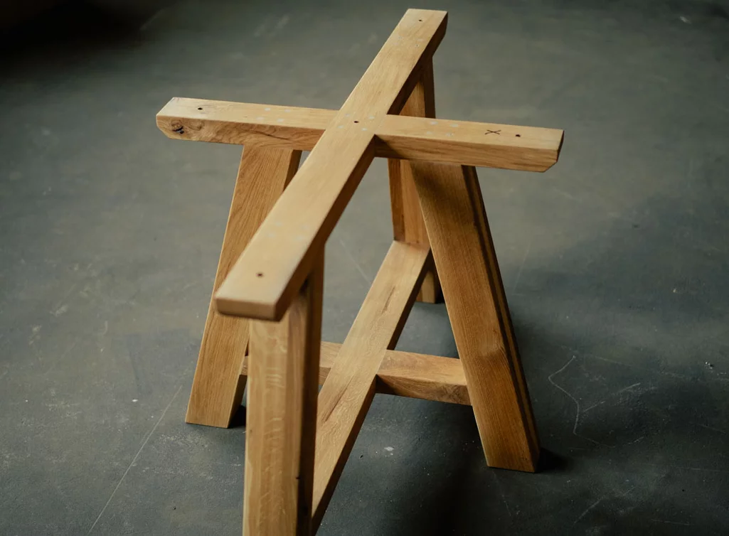 Eiche Massivholz Tischgestell im Landhausstil