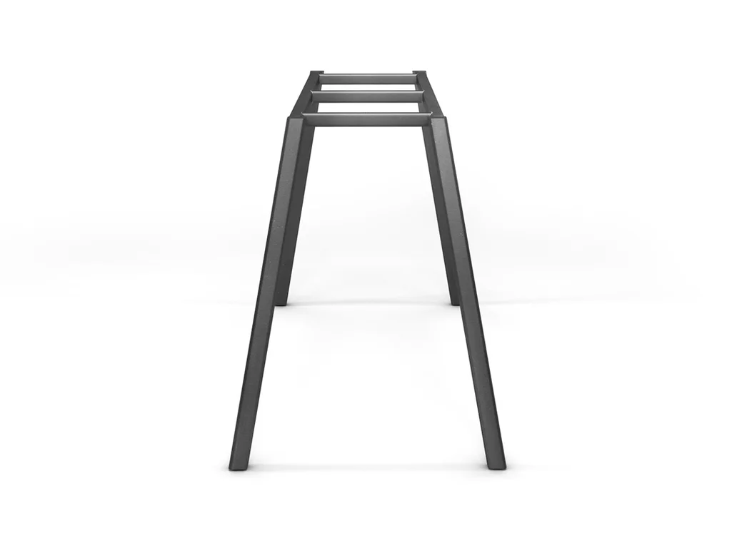 Tischuntergestell filigran nach Maß in Stahl mit verschiedenen Oberflächen zur Auswahl