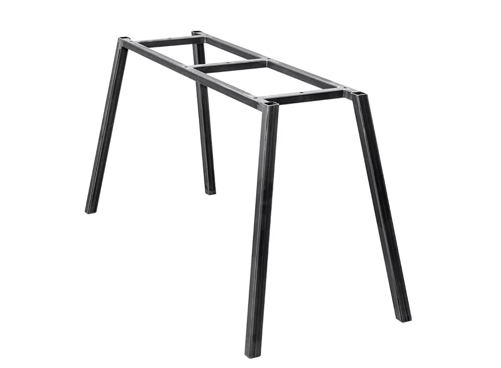 Stahl Tischgestell filigran Ansicht Seite schräg