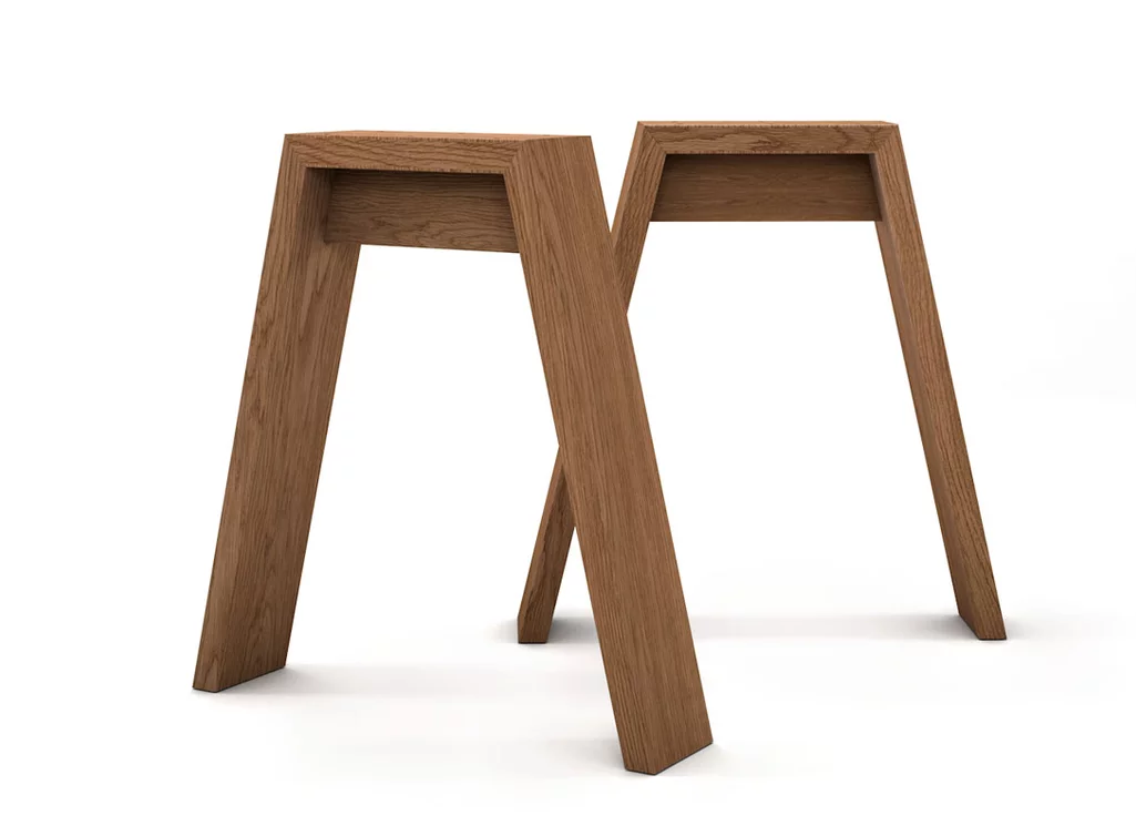 Eichen Tischbeine 2er Set auf Maß in vollmassiver Ausführung gefertigt