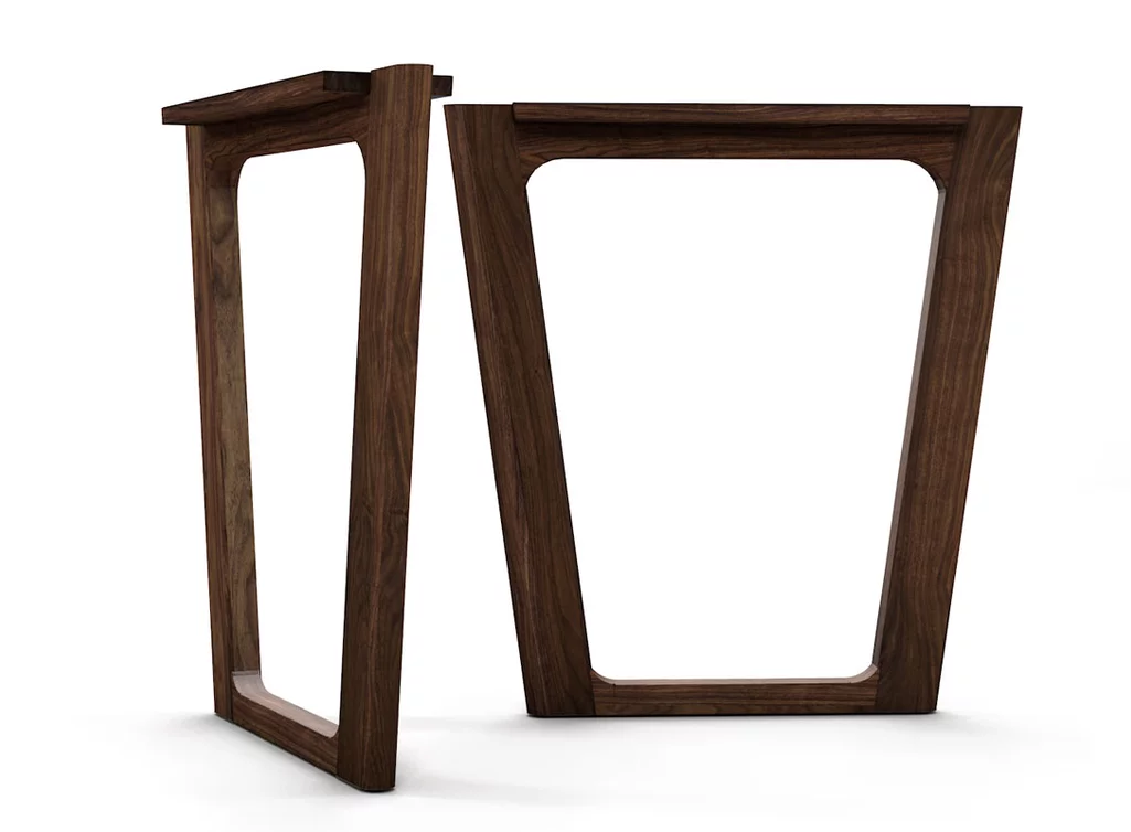 Deine Tischkufen nach Maß aus Nussbaum gefertigt