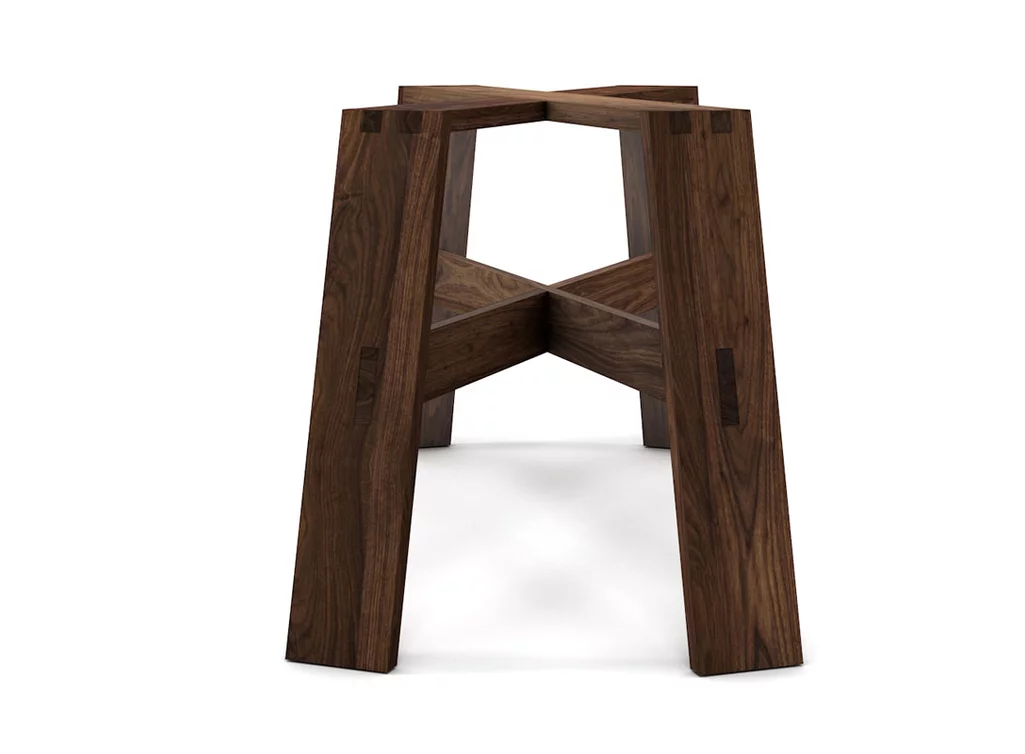 Tischgestell Nussbaum massiv nach Maß im modernen Design gefertigt