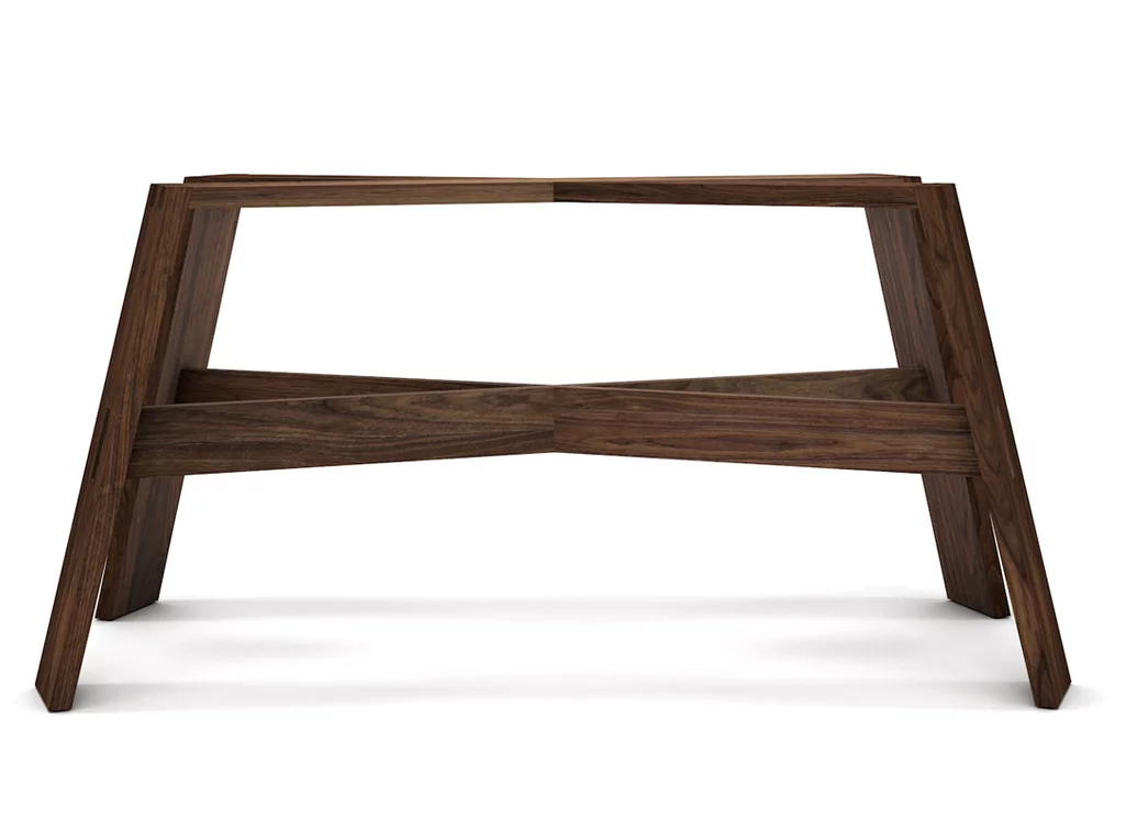 Design Tischuntergestell aus Massivholz nach deinem Maß aus Nussbaum gefertigt