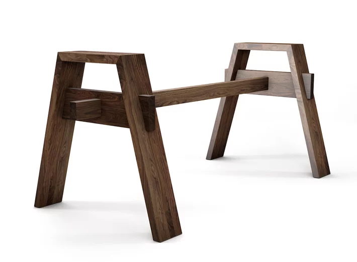 Tisch Untergestell Nussbaum nach Maß in vollmassiver Ausführung gefertigt