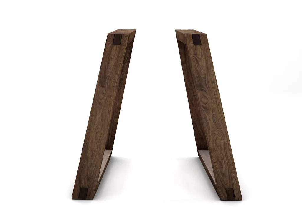 Massivholz Kufen Tischgestell auf Maß aus edlem Nussbaum im modernen Design Massivholz Kufen Tischgestell auf Maß aus edlem Nussbaum im modernen Design
