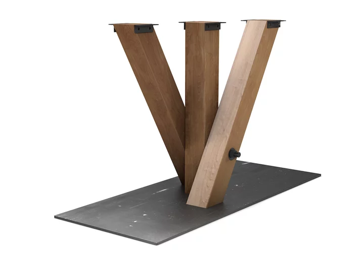 Tischgestell modern aus Massivholz Buche in Verbindungen mit purem Stahl
