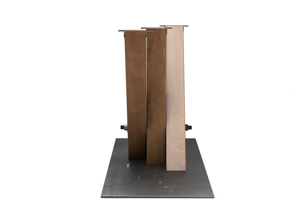 Tischuntergestell nach Maß aus Holz und Stahl in vollmassiver Ausführung gefertigt