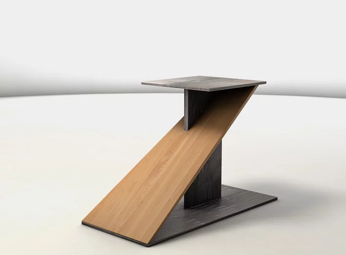 Tischgestell modern aus massiver Buche und Eisen nach Maß gefertigt