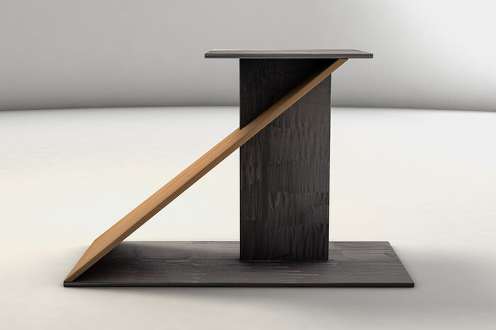 Tischuntergestell nach Maß aus vollmassiver Buche und Stahl gefertigt