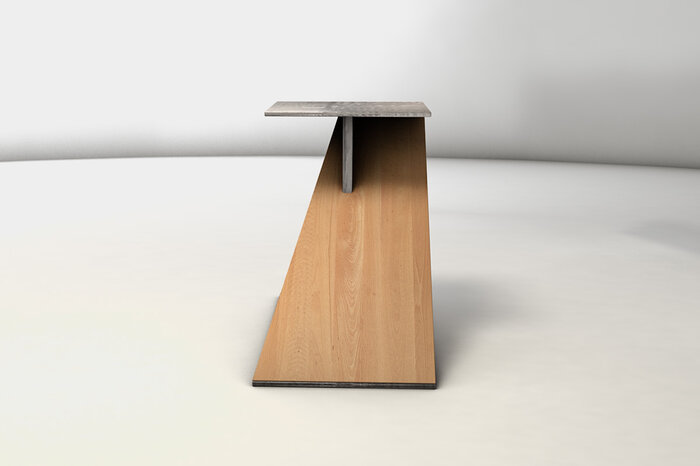 Mittelfuß Esstisch Tischgestell aus Massivholz und Stahl nach deinem Maß gefertigt
