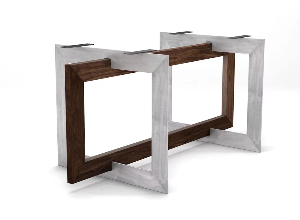 Futuristisches Tischgestell aus Holz und Stahl nach deinem Maß gefertigt  Futuristisches Tischgestell aus Holz und Stahl nach deinem Maß gefertigt